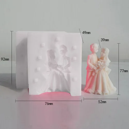 Miniatura 5 de Molde de silicona para novios para hacer velas perfumadas, yeso, yeso, resina epoxi, decoración del hogar, regalo de boda