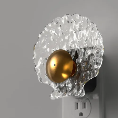 L LOHAS LED - Luz nocturna de concha, luces nocturnas enchufables en la pared, luces nocturnas regulables enchufables con sensor de luz, 0-100LM,