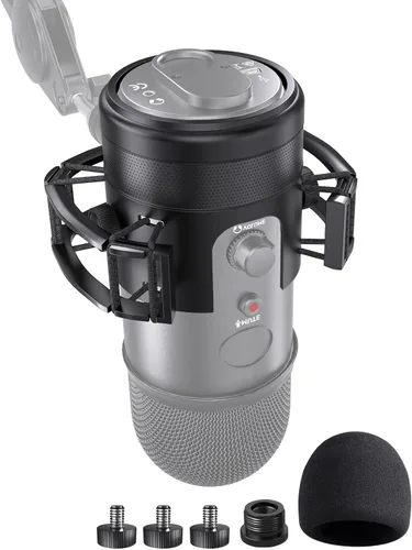 Miniatura 8 de Soporte de choque para micrófono AT2020 personalizado con filtro pop, suspensión antivibración, soporte de micrófono, clip compatible con Audio