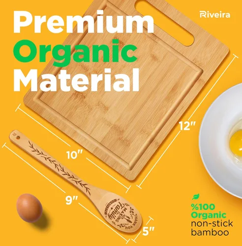 Miniatura 6 de Regalos Riveira para suegra – Cucharones de madera para cocinar como regalos para mamá y tabla de cortar para regalos de cumpleaños para mujeres