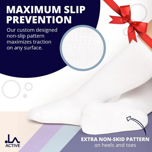 Miniatura 2 de LA Active - 5 pares de calcetines altos para la rodilla (algodón antideslizante)