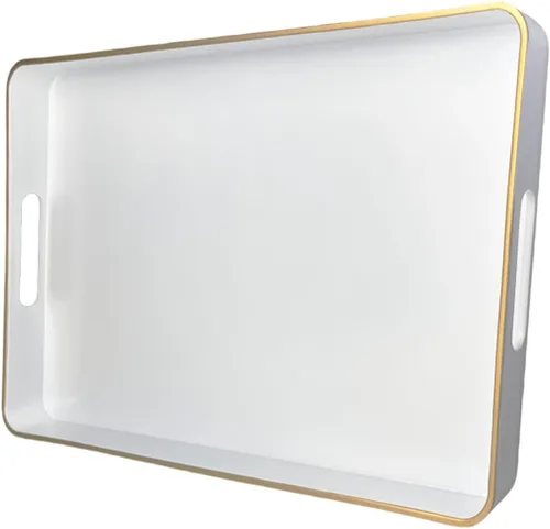 Miniatura 14 de Large Blue Coffee Table Tray, Decorative Serving Tray with Handles, Plastic Rectangular Tray for Ottoman, Bathroom, Living Room.16.7"*12"*1.6