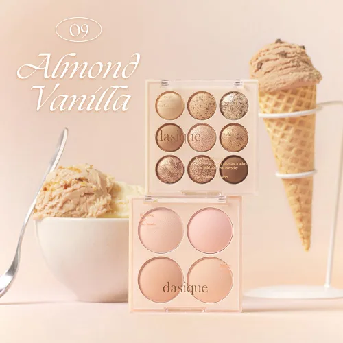 Miniatura 2 de Dasique Blending Mood Cheek #09 Almond Vanilla 4 tonos mezclables en polvo suave y ligero Vegano Blush 09 Vainilla de almendra
