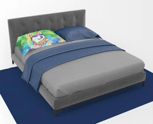 Miniatura 3 de Caroline's Treasures DAC2564PILLOWCASE - Funda de almohada estándar de Husky Siberiano, Hippie Dawg, ligera, súper suave, fácil de cuidar