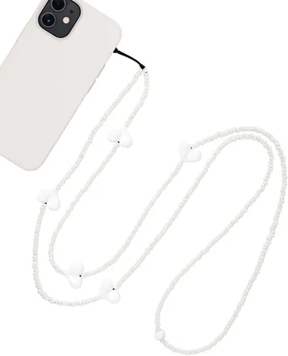 Miniatura 33 de Beaded Phone Charm Lanyard Strap Crossbody Fixed Beads Pearl Neck Chain
