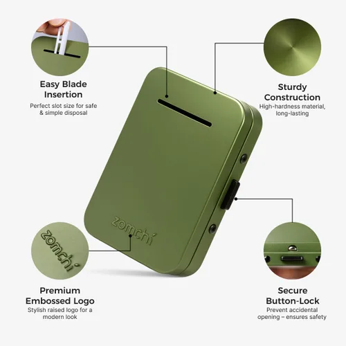 Miniatura 6 de ZOMCHI Banco de cuchillas de afeitar para cuchillas de afeitar de seguridad de doble filo, contenedor de eliminación compacto para almacenamiento