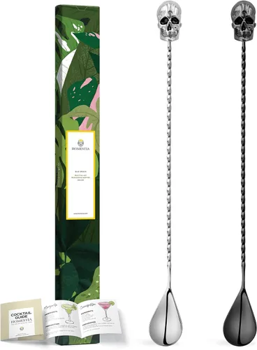 Miniatura 15 de Homestia Cuchara de cóctel dorada de acero inoxidable de 12 pulgadas con mango de oso elefante, perfecta para mezclar y colocar bebidas en tazas