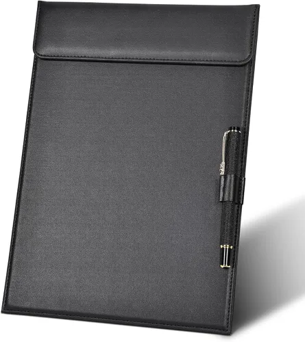 Miniatura 10 de GORESE Paquete de 2 portapapeles tamaño carta A4, piel sintética negra, clip magnético de perfil bajo, 9 x 12.5 pulgadas