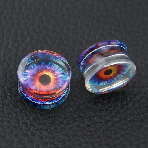 Miniatura 3 de ZS Acrílico Transparente Púrpura Globo Ocular Moda Tapones para Oídos Túnel Expansor Calibres Piercing