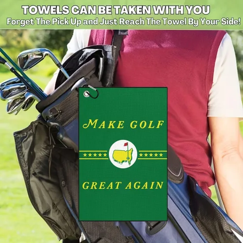 Miniatura 2 de Toalla de golf Happy (verde- The Masters)