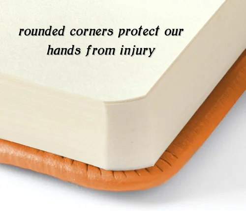 Miniatura 4 de Cuaderno de bolsillo cuadrado de 5" x 5" con tapa dura de poliuretano de cuero, 58 hojas de papel beige Dowling de 150 GSM, libre de ácidos, Naranja