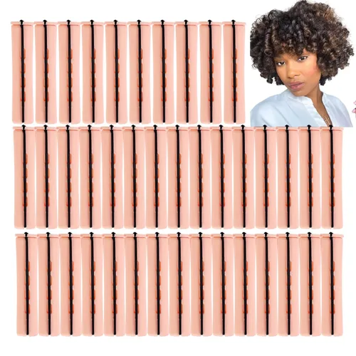 Rodillos de Permanente Grandes Rizadores de Cabello para Cabello Natural Largo y Corto Herramienta de Peinado Rizadores de Cabello Color Beige