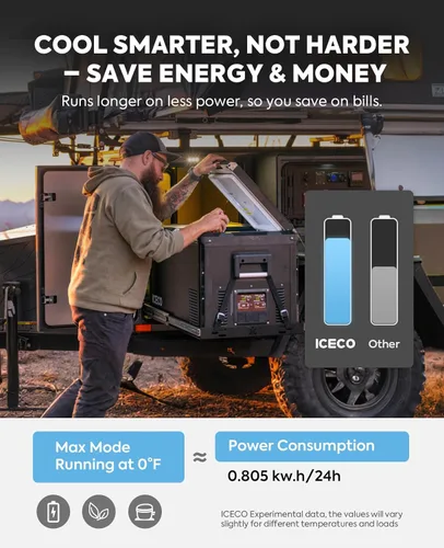 Miniatura 7 de ICECO Refrigerador VL35 ProS de 12 V, congelador portátil de 37 cuartos de galón, refrigerador compacto de metal para automóvil alimentado por
