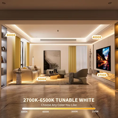 Miniatura 2 de PAUTIX COB - Tiras de Luces LED Direccionables de 2700K-6500K, Luz Blanca Perseguidora CCT, Cinta de Luces Inteligente IC Sintonizable 16.4 pies