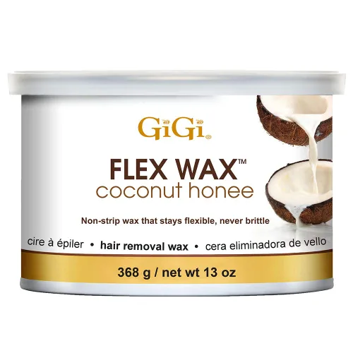 GiGi Coconut Honee Flex - Cera dura para rostro y cuerpo, cera depilatoria sin tiras, suave para pieles sensibles a la piel normal, 13 onzas, 1