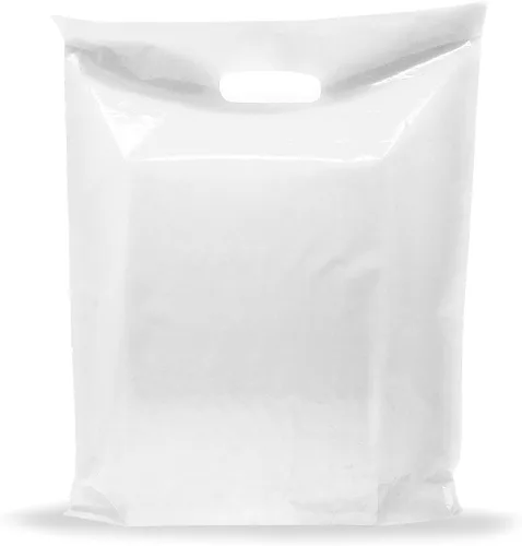 Miniatura 15 de Infinite Pack Bolsa de Plástico con Asa Troquelada Bolsa de 12" x 15" Bolsas de Mercancía de Plástico Negro Paquete de 100 para Venta al Por Menor