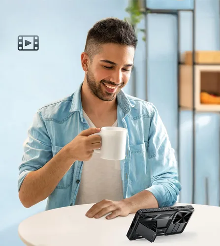 Miniatura 9 de FNTCASE Funda protectora para Samsung-Galaxy S24: Funda para teléfono S25 protección a prueba de caídas de grado militar con soporte y tobogán
