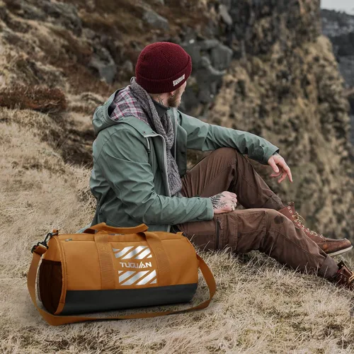Miniatura 7 de TUGUAN Bolsas de gimnasio para hombres y mujeres, bolsa de gimnasio con bolsillo húmedo y compartimento para zapatos, bolsa de lona para hombres