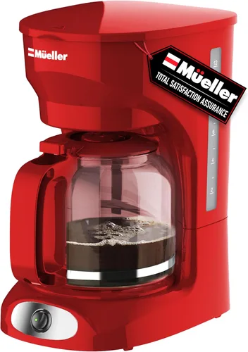 Miniatura 11 de Mueller - Cafetera de goteo de 12 tazas, jarra de borosilicato, apagado automático, filtro reutilizable, antigoteo, función de mantener el calor