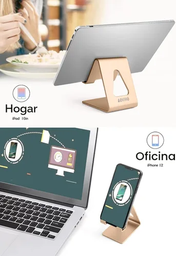 Miniatura 3 de Aoviho Soporte de teléfono celular de escritorio, soporte de aluminio para iPhone 17 16 15 14 13 12 pro Mini 11 X Xs max 8 7 6 6s Plus SE Samsung