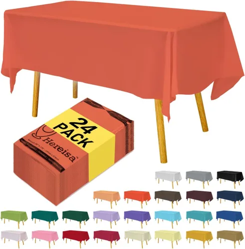 Miniatura 119 de Paquete de 3 manteles de plástico desechables de 54 x 108 pulgadas, manteles de color blanco hueso, manteles de fiesta nupcial para fiestas