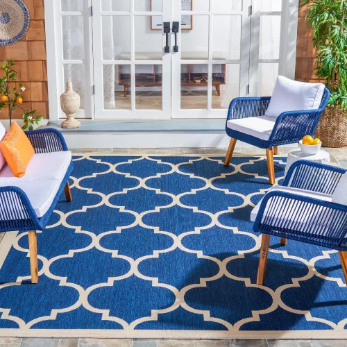 Miniatura 6 de SAFAVIEH Courtyard Collection - Alfombra decorativa de 2 x 3 pies 7 pulgadas, verde oscuro y beige, no desprende pelusa y de fácil cuidado