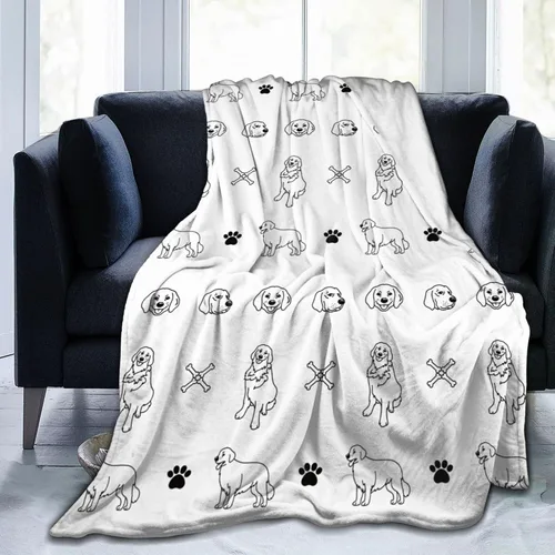Miniatura 12 de Manta Bichon Frise, 30 x 40 pulgadas, sin costuras, bocetos negros de bichón, cabezas de cachorro, patrón de huesos y patas, manta de franela