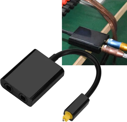 Miniatura 7 de Zerone Divisor de audio óptico Toslink digital, cable de fibra de 1x2, conectores de oro de 24 quilates, fibra sintética de baja fluctuación