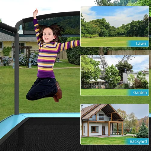 Miniatura 8 de Giantex Trampolín de 6 pies para niños con columpio, trampolines para niños pequeños con red de seguridad, aprobado por ASTM, mini trampolín