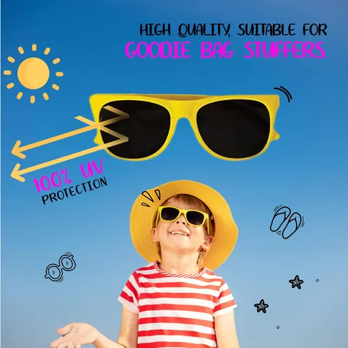 Miniatura 5 de Neliblu Gafas de sol para niños, regalos de fiesta a granel, estilo de los años 80, para playa y piscina, bolsas de recuerdo de fiesta, premios