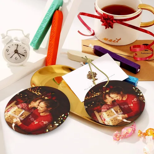 Miniatura 5 de Adornos de Navidad personalizados de cerámica, nuestro primer árbol de Navidad colgante 2023, decoración de regalo para Navidad, regalo