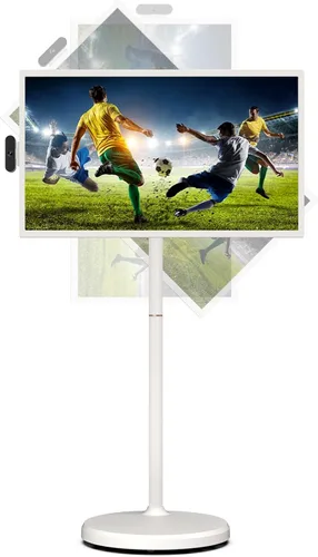 ApoloSign Televisor portátil inteligente FHD de 32 pulgadas Gen2, almacenamiento de 16G + 128G, sistema operativo Android 15, 15000mAh, TV rodante