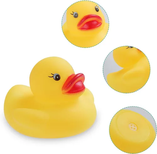 Miniatura 4 de Juguetes de baño de patos de goma, 50 piezas de mini patos a granel para niños, decoración de baby shower, regalos de fiesta de cumpleaños, regalo