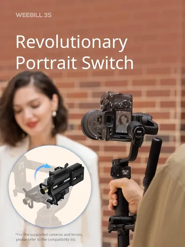 Miniatura 7 de ZHIYUN Weebill 3S [Oficial] Estabilizador de cardán para cámara DSLR y sin espejo Canon/Nikon/Sony/Panasonic/Fujifilm, luz de relleno, disparo
