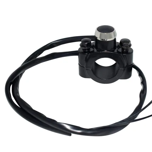 Miniatura 2 de Interruptor de control de manubrio de motocicleta de aluminio, botón de claxon y arranque de acción momentánea de 7/8 pulgadas con dos conectores