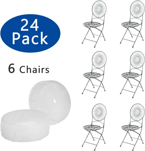 Miniatura 5 de Paquete de 24 protectores de suelo de hierro forjado de 1.25 pulgadas para muebles de patio, patas de silla al aire libre, transparentes. Outdoor