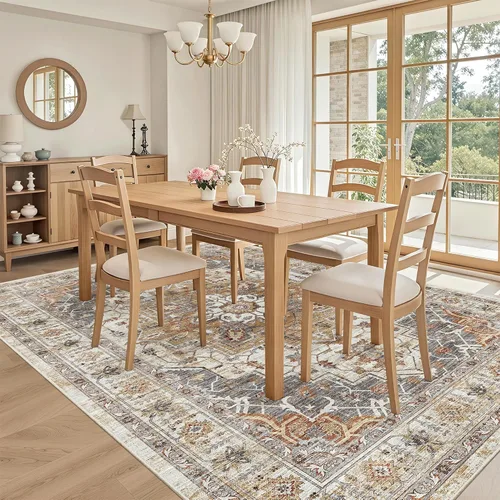 Miniatura 742 de Madane Tapete lavable de 2 x 10 pies para pasillo, cocina, recibidor, clásico, suave, antideslizante para interiores, casa de campo, baño, sala