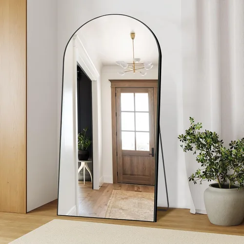 Miniatura 19 de Dolonm Espejo de longitud completa de 65 x 22 pulgadas, espejo de pie de diseño moderno, espejo de cuerpo completo para sala de estar, dormitorio
