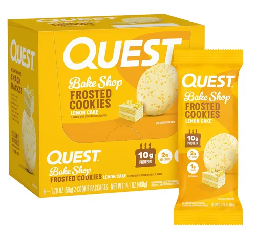 Miniatura 12 de Quest Nutrition Frosted Cookies Twin Pack, Pastel de Cumpleaños, 1g de Azúcar, 10g de Proteína, 2g de Carbohidratos Netos, Sin Gluten, 8