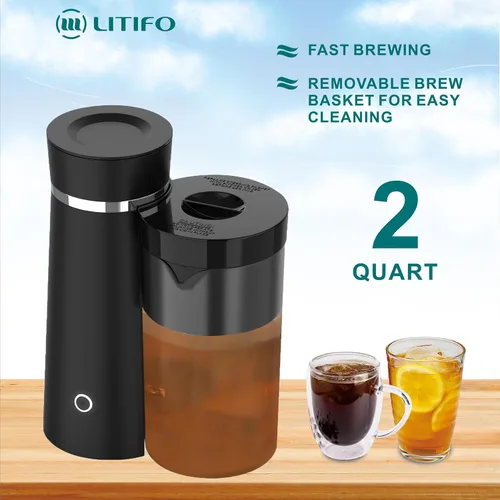 Miniatura 2 de Máquina de té helado y sistema de preparación de café helado con jarra de 2 cuartos, perfecto para té con infusión de frutas, limonada, agua