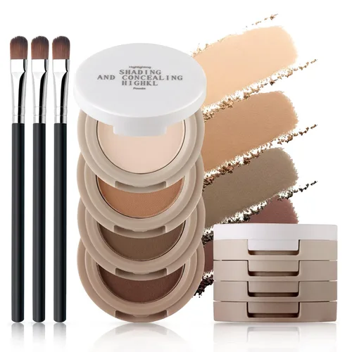 HOSAILY Paleta de sombra de ojos mate 4 en 1, sombra de ojos marrón topo neutro para mujeres mayores, maquillaje de sombra de ojos en polvo