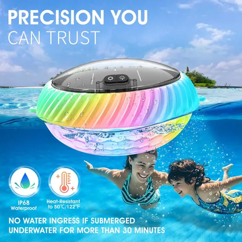 Miniatura 5 de Goallim Luces Solares Flotantes para Piscina, 7.6 Pulgadas RGB Superior e Inferior que Cambian de Color, Luces Solares para Piscina que Flotan