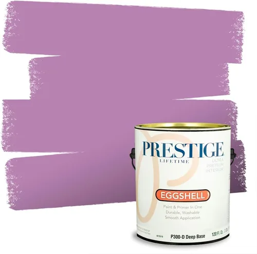 Miniatura 138 de PRESTIGE Pinturas de pintura interior e imprimación en uno, 1 galón, plano, combinación comparable de Sherwin Williams* Kimono Violet*