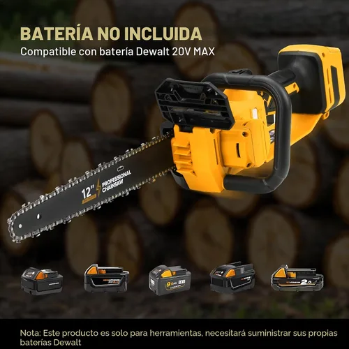 Miniatura 4 de Motosierra eléctrica sin escobillas de 12 pulgadas, herramienta inalámbrica solo para batería Dewalt de 20 V/60 V con engrasador automático