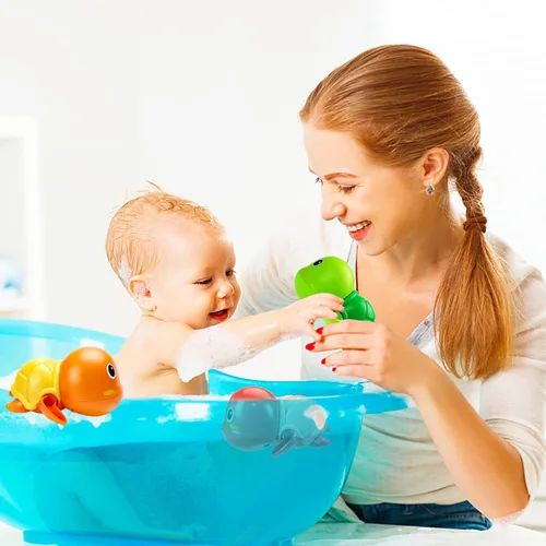 Miniatura 5 de Juguetes de baño, paquete de 6 tortugas de baño para bebés para niños pequeños de 1 a 3 años, juguetes de piscina flotantes a batería para niños