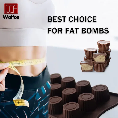 Miniatura 5 de Molde de taza de mantequilla de maní, moldes de bomba grasa, molde de silicona para dulces Walfos - Perfecto para bomba grasa Keto, dulces, 3pcs