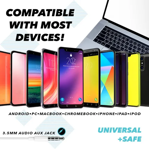 Miniatura 3 de Auriculares con cable con micrófono, auriculares intrauditivos de 0.138 in con control de volumen en línea, auriculares enchufables para portátiles