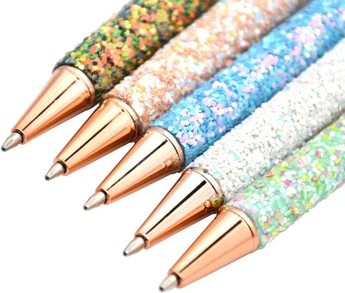 Miniatura 4 de Gullor 5 bolígrafos de punta media de tinta negra, punta media de 0.039 pulgadas, para suministros de oficina, regalo, boda, cumpleaños, color azul