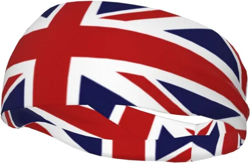 Diademas de entrenamiento con la bandera del Reino Unido para mujeres y hombres, diadema de bandera británica para mujeres y hombres