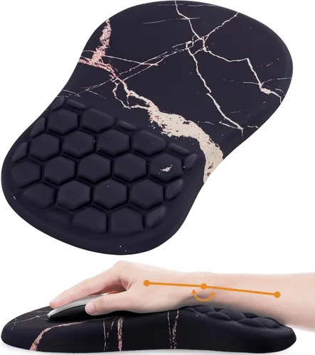 Miniatura 13 de Alfombrilla de mouse ergonómica con reposamuñecas, cómoda alfombrilla de mouse para computadora portátil para aliviar el dolor con base de Mármol